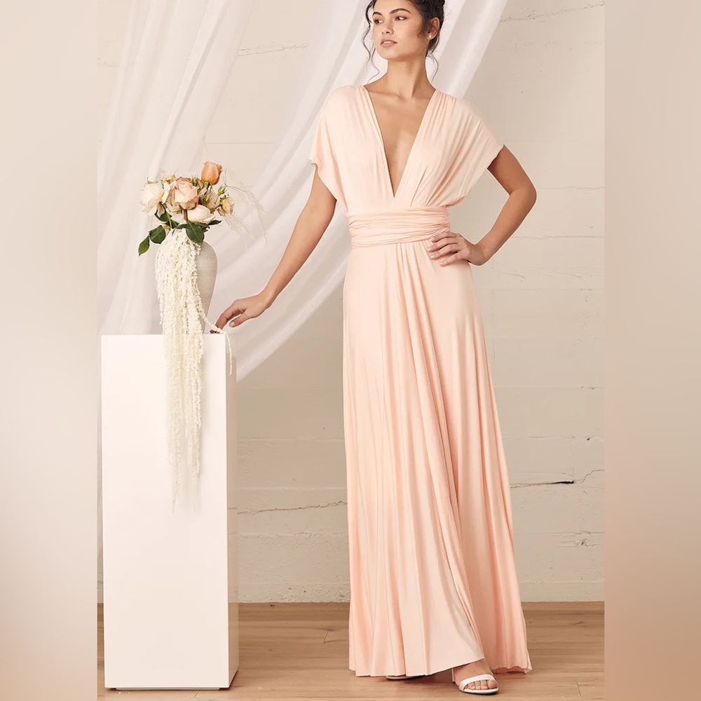 Lulu's Tricks of the Trade multiway convertible blush pink dress size XL new - Picture 2 of 12